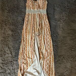 No Boundaries Orange and White Striped Wedding Dress